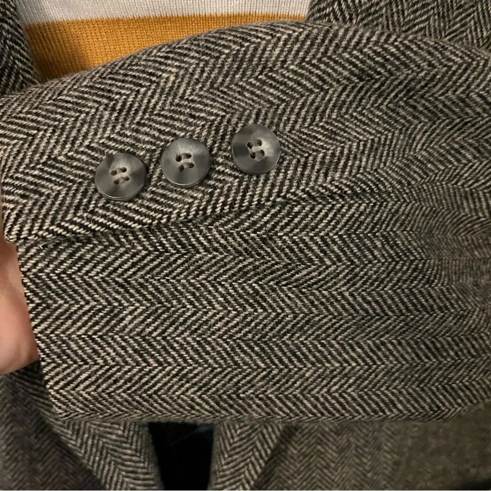 Broadmoor & Pike Men’s Pure Wool Chevron Two Button Tweed Blazer Suit Jacket